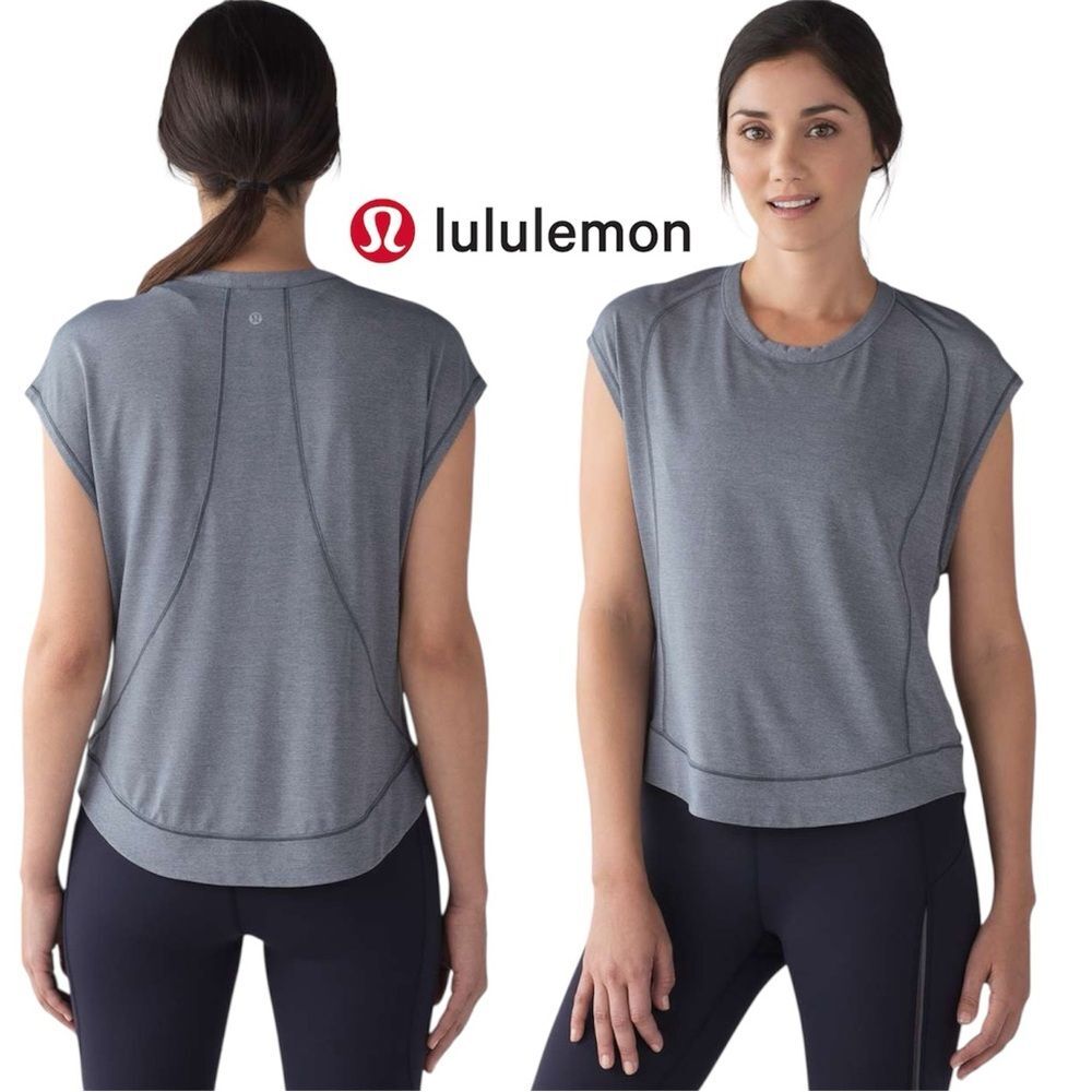 Lululemon Pace Perfect Short Sleeve - Heather Gray Athletic Top XS